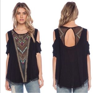 Free People Gypsy Spell Cold Shoulder Top size XS